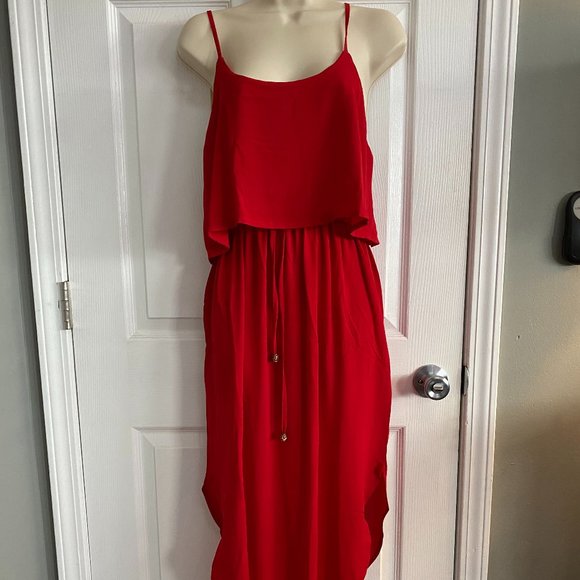 Red Spaghetti Strap Maxi Dress - Picture 1 of 9